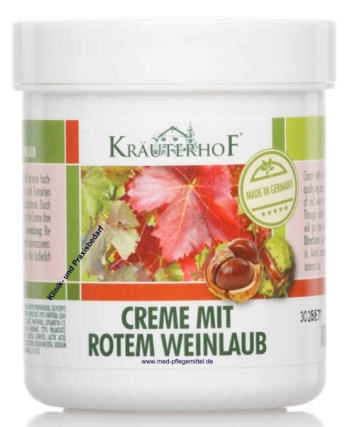 Creme mit rotem Weinlaub